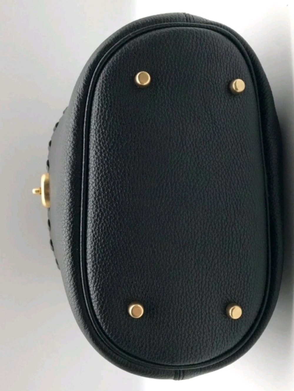 NWOT Coach Blk Pebbled Leather Lora Whipstitch Bucket Bag Detachable Crossbody - Picture 5 of 16